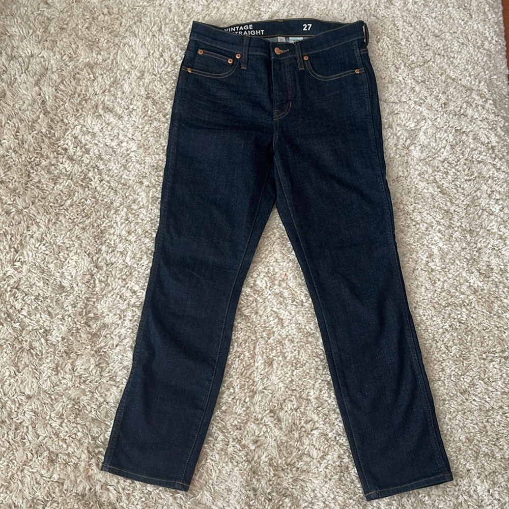 Jcrew Vintage Slim Straight Denim- Dark Rinse Wash- size 27